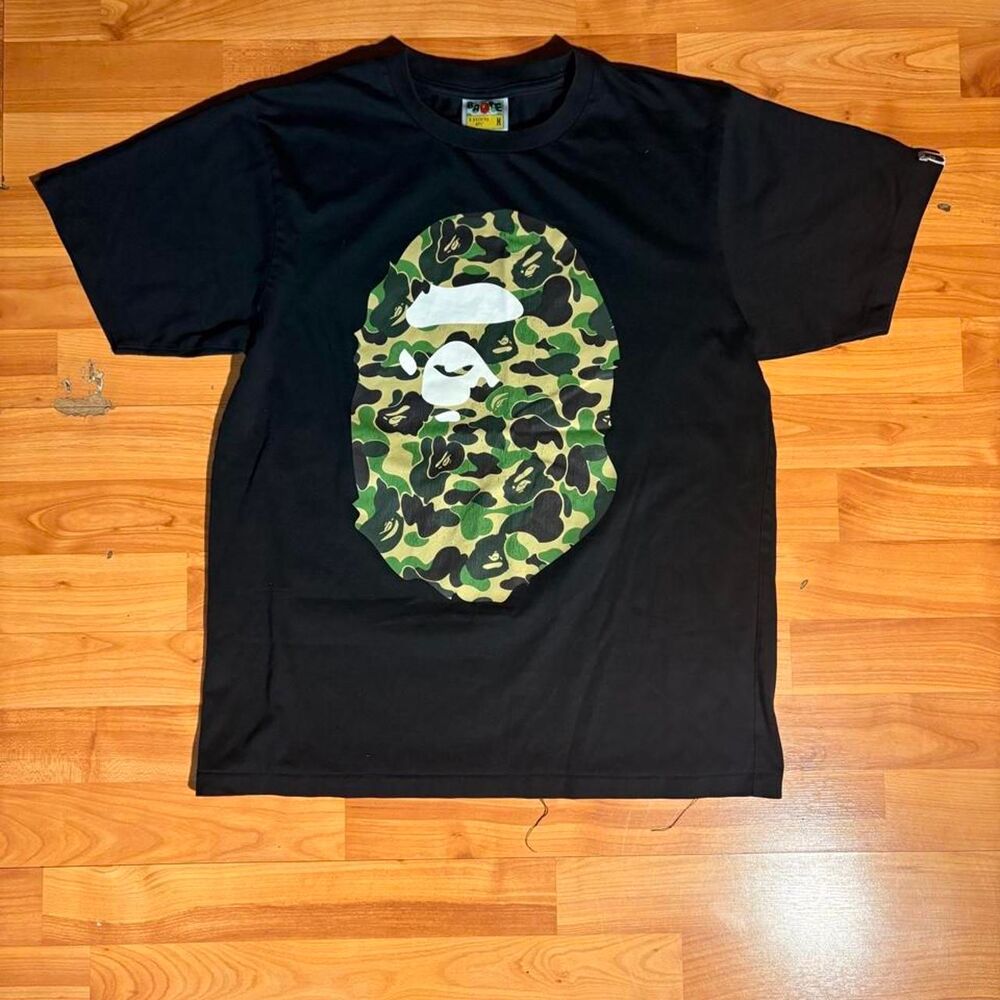 BAPE Black Camo Tee Size M Ape Head Streetwear Skater Camouflage Shirt